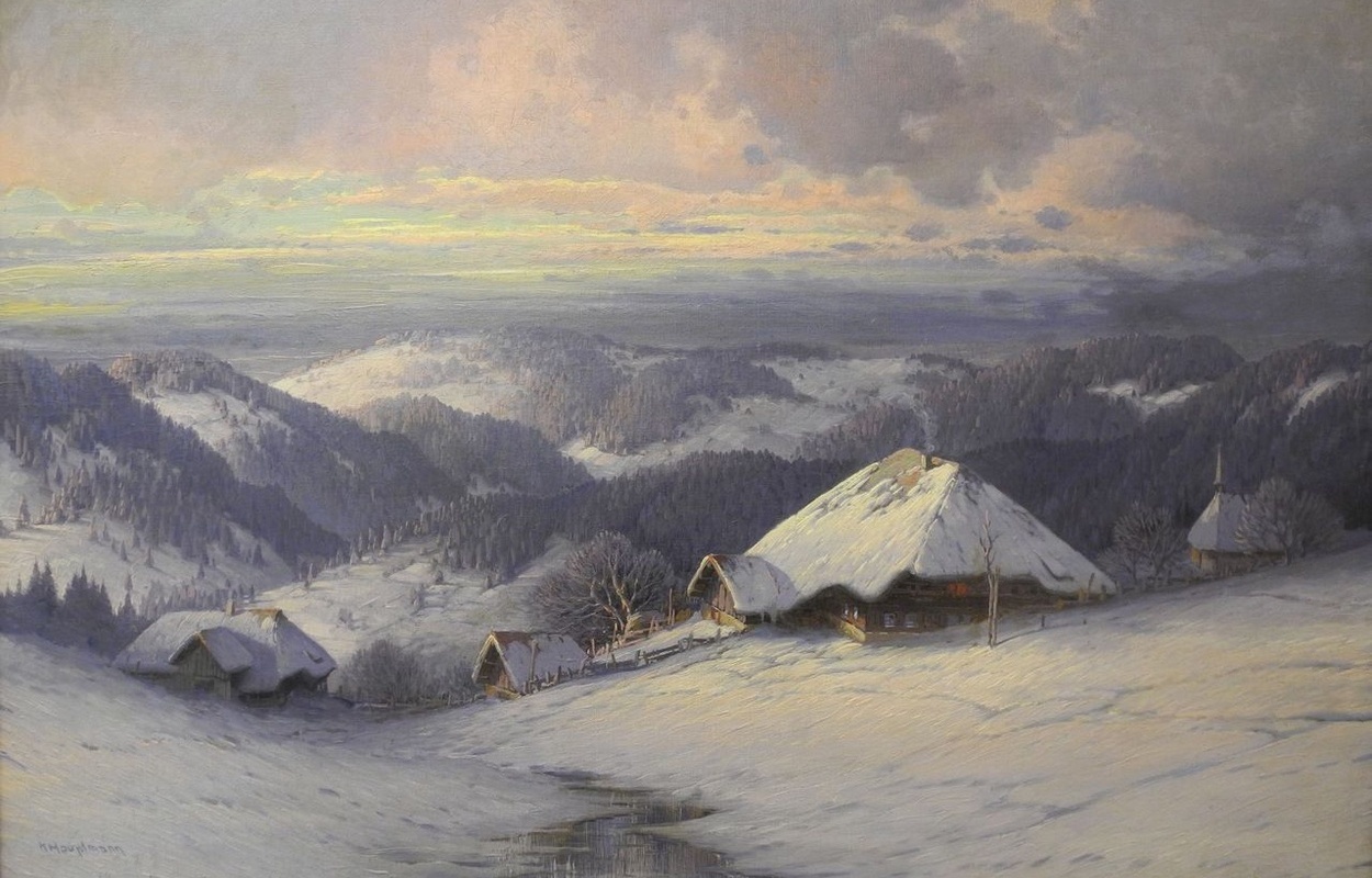 Bernau Hans Thoma Kunstmuseum Gemälde Karl Hauptman: Abendstimmung im Schwarzwald Bernau Hans Thoma Kunstmuseum Gemälde Karl Hauptman: Abendstimmung im Schwarzwald